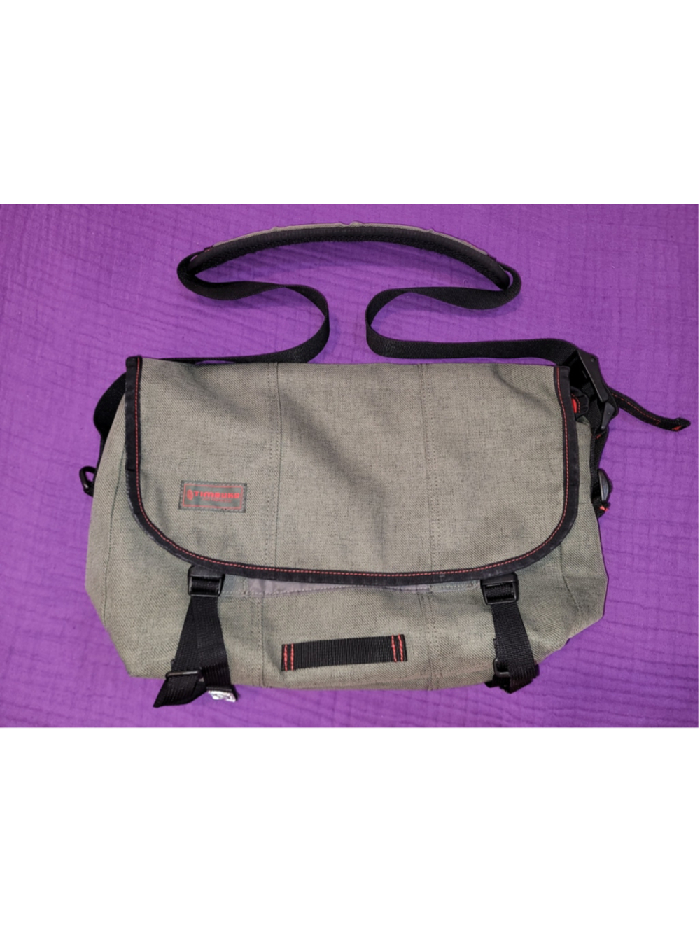 Timbuk2 Classic Messenger Bag Olive Gray Canvas Laptop Crossbody Shoulder Bag